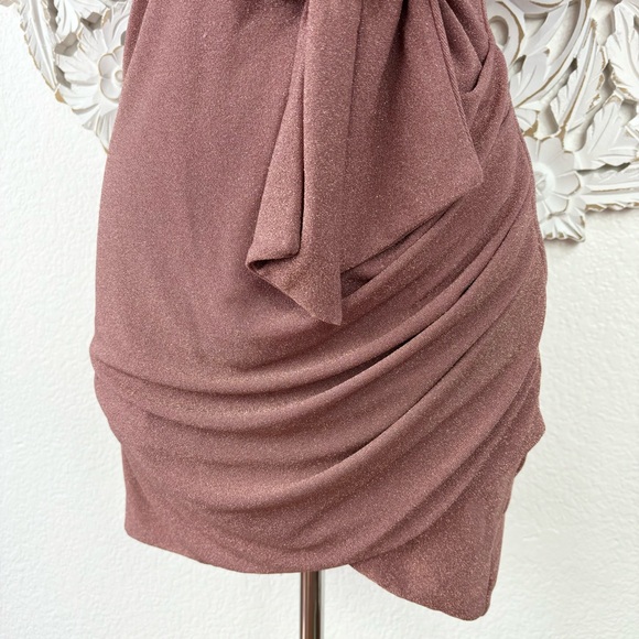 {Saylor} Deb Stretch Metallic Mini Dress, Rose, Size S - Picture 5 of 9